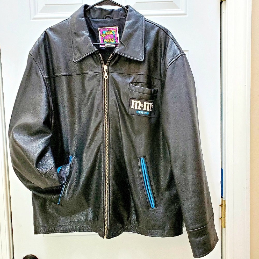 Vintage M & M Planet Mars 1999 Blk Leather Jacket